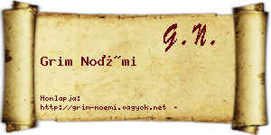 Grim Noémi névjegykártya